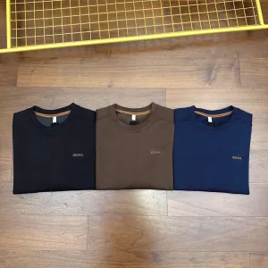 AAA Zegna Sweatshirt Blue Tencel Blend Embroidery