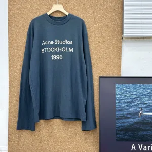 Designer Reps Acne Studios Long-Sleeved T-Shirt Green Cotton
