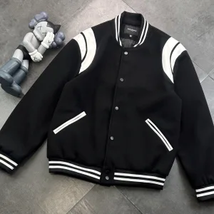 Super Clone Luxury Saint Laurent Jacket Black Wool Nylon Jacquard Street Style Understated Luxury Sophistication