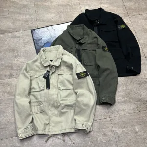 Luxury Stone Island Outerwear Red Denim Winter