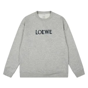 Super Clone Loewe Sweatshirt Red Ribbed Fabric Patch