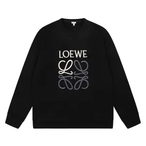 Super Clone Designer Loewe Long-Sleeved Ash Ribbed Fabric Patch