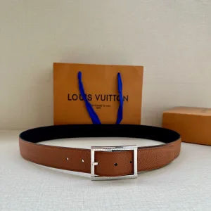 Luxury Louis Vuitton Leather Belt Gentlemanly Style