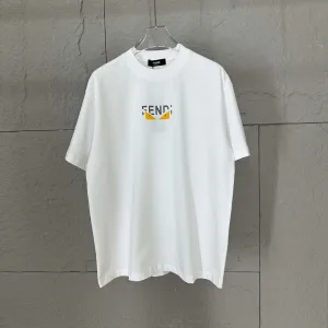 High Quality AAA Fendi Short-Sleeved T-Shirt Black Cotton Spring Summer