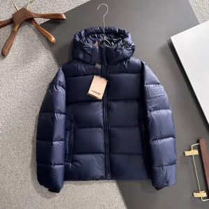 AAA Super Clone Burberry Down Jacket Red Goose Duck Nylon Premium Quality Zippered Pocket