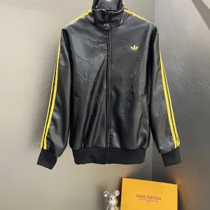 Luxury AAA Adidas Coat Red Pu Leather Easy To Match