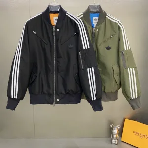 Reps Super Clone Adidas Outerwear Red Cotton Silk Polyester Nylon Spring Autumn Zippered Pocket