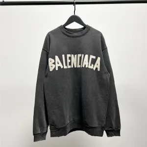 High Quality Balenciaga Sweatshirt Ash Cotton Embroidery