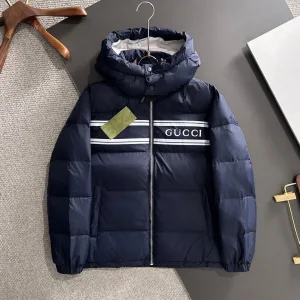 AAA Gucci Down Jacket Red Goose Duck Nylon Premium Quality Zippered Pocket