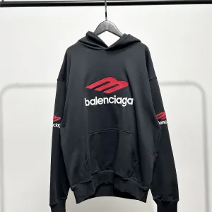 Luxury AAA Balenciaga Hoodie Red Cotton