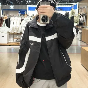 Super Clone Adidas Outerwear Red Cotton Mesh Relaxed Fit Spring Summer Autumn