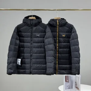 AAA Archaeopteryx Outerwear Red Goose Down Nylon Fabric Winter Embroidery Zippered Pocket