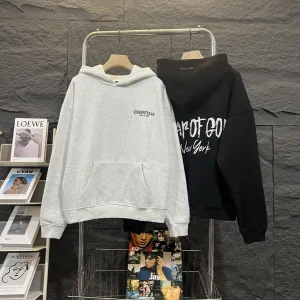 Reps Fear Of God Hoodie Ash Cotton Ribbed Fabric Autumn