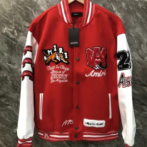 Designer High Quality Ami Jacket Red Nylon Fabric