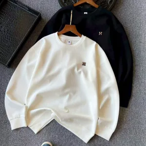 Designer Hermes Sweatshirt Red Cotton Silk Acrylic Milk Honeycomb Weave Simple Design White Premium Luxury