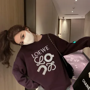 Designer Loewe Hoodies Red Cotton Pure Autumn Winter