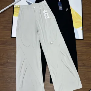Luxury Fila Trousers Red Relaxed Fit Autumn Side Pockets