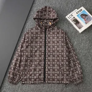 Designer AAA Louis Vuitton Coat Red Nylon Woven Fabric