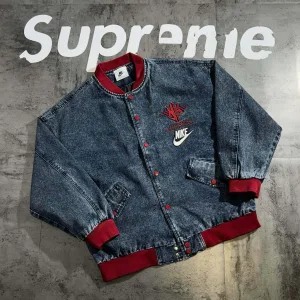 Luxury AAA Nike Jacket Red Denim Autumn