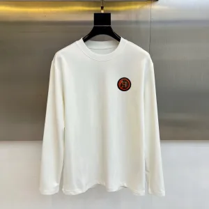Luxury Hermès Cotton Long-Sleeved T-Shirt For Autumn