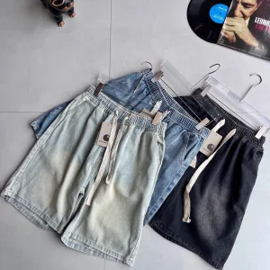 Reps Carhartt Shorts Yellow Cotton Pure Denim Relaxed Fit Street Style