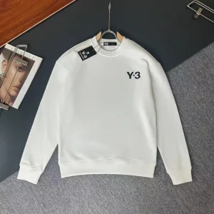 Luxury High Quality Y-3 Long-Sleeved Sweatshirt Ash Cotton Pure Autumn Winter