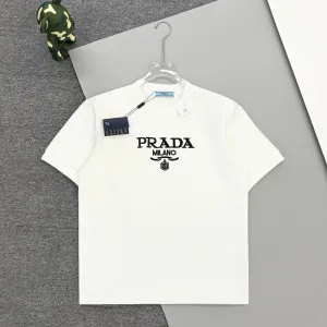 Aaa High Quality Prada Cotton Short-Sleeved T-Shirt For Autumn