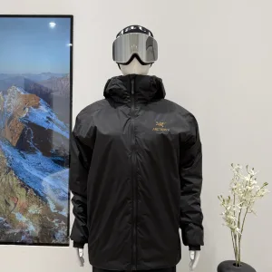 Luxury Archaeopteryx Outerwear Red Cotton Down Polyester Nylon Fiber Mesh Adjustable Drawstring Professional Outdoor Slim Fit Embroidery Zippered Pocket