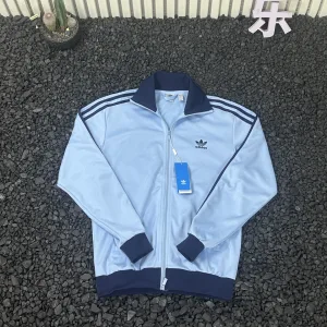 High Quality Adidas Coat Blue Jacquard Autumn Winter Early
