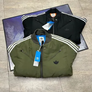 Super Clone Adidas Outerwear Red Cotton Silk Polyester Nylon Ribbed Fabric Spring Autumn Zippered Pocket