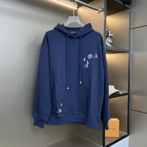 High Quality Designer Louis Vuitton Hoodie Red Cotton Silk