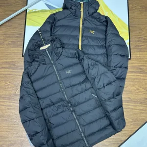 Luxury AAA Archaeopteryx Outerwear Red Goose Down Nylon Fabric Winter Embroidery Zippered Pocket