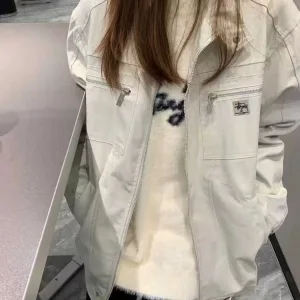 Super Clone Stussy Outerwear Ash Male Female Cotton Twill Patch