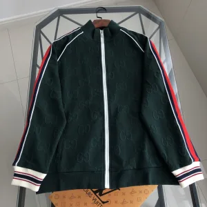Super Clone Designer Gucci Jacket Green Cotton Pure Embroidery