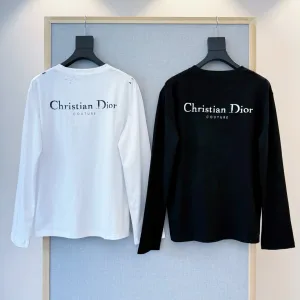 Designer Dior Long-Sleeved T-Shirts Black Winter