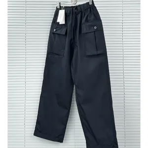High Quality Luxury Ami Trousers Blue Polyester Adjustable Drawstring