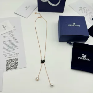 Super Clone Luxury Swarovski Necklace Black Eva Lace
