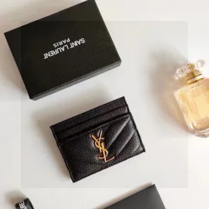 Designer AAA Saint Laurent Card Holder Color Top-Grain Cowhide