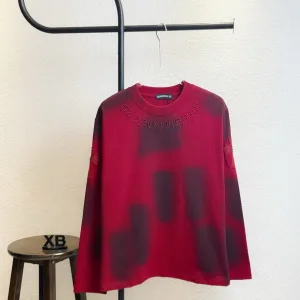 Reps High Quality Chrome Hearts Long Sleeves Red Cotton Pure Ribbed Fabric