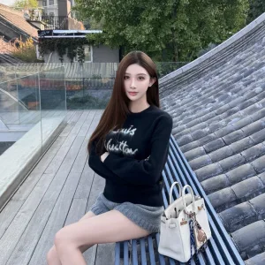 AAA Designer Louis Vuitton Sweater Ash Mohair Fleece Exquisite Workmanship Autumn Winter