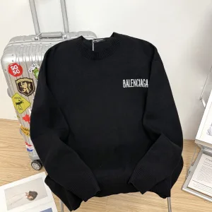 Reps Super Clone Balenciaga Sweater Black Wool Jacquard