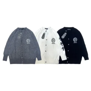 High Quality Chrome Hearts Sweater Red Eva Wool Blend Understated Luxury Exquisite Tailoring