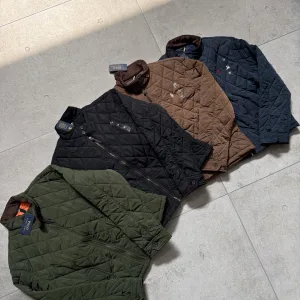 Luxury Ralph Lauren Outerwear Green Cotton Thin Corduroy Autumn Winter Embroidery
