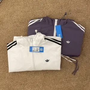 High Quality Adidas T-Shirts Purple Down Nylon Woven Fabric Adjustable Drawstring Embroidery Side Pockets