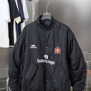 Reps AAA Balenciaga Jacket Red Nylon Fabric Embroidery