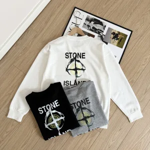 AAA Stone Island Long-Sleeved Ash Cotton Soft And Gentle Spring Autumn Winter Crisp Silhouette