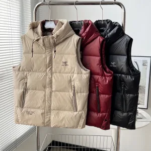 High Quality Archaeopteryx Down Jacket Red Duck Patent Leather Autumn Winter Even Stitching Slim Fit Side Pockets