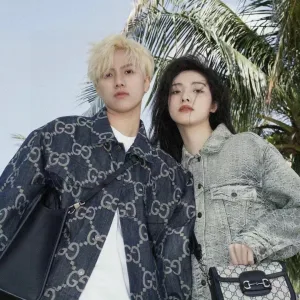 Designer High Quality Gucci Coat Red Jacquard Denim Pattern