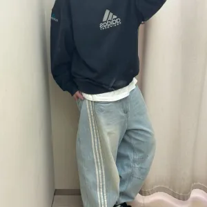 AAA Adidas Jeans Blue Cotton Pure Denim