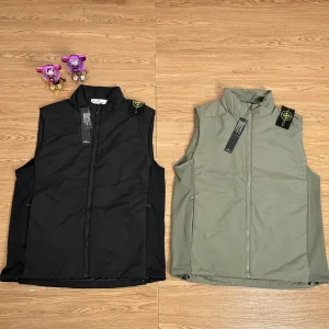 AAA Stone Island Vest Green Cotton Down Exquisite Workmanship Street Style Winter Early